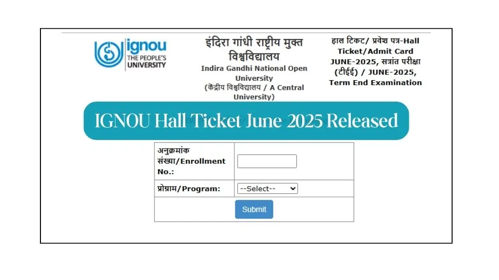 IGNOU Hall Ticket June 2025